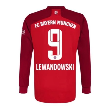 Camisola FC Bayern München Robert Lewandowski 9 Principal 2021 2022 – Manga Comprida
